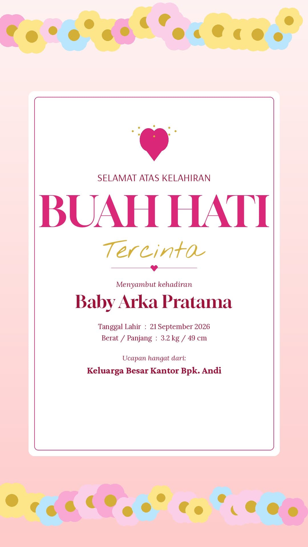 Papan Bunga Digital — Kelahiran Bayi — preview 1